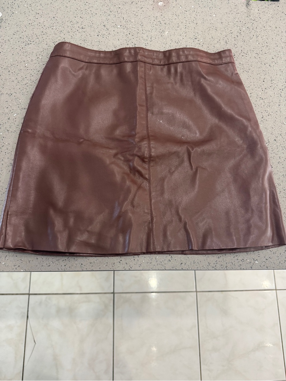 Fashion Nova Chocolate Brown Faux Leather Mini Skirt